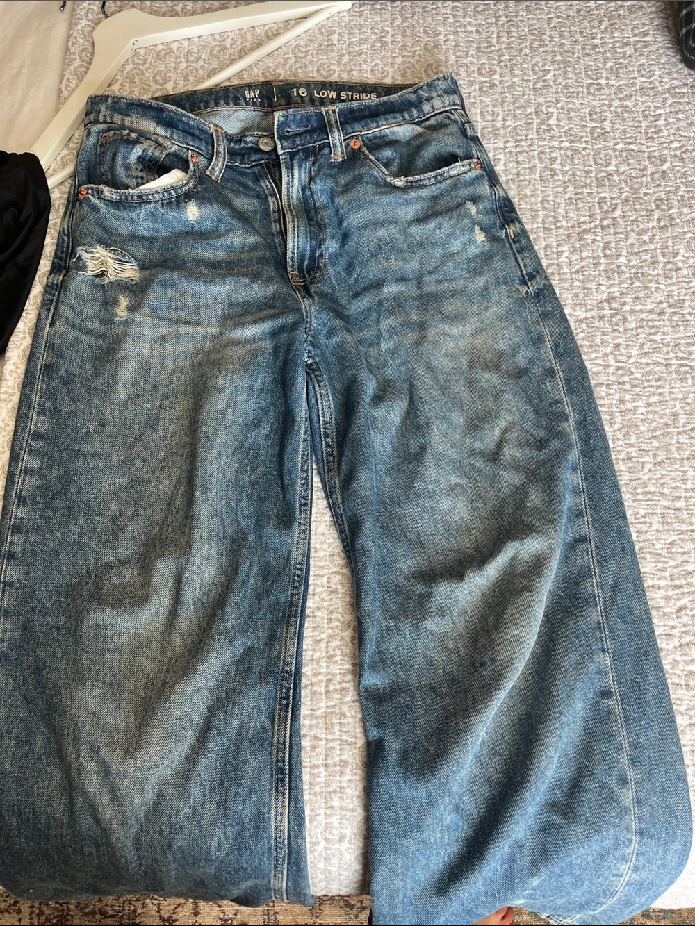 GAP Kids Blue Distressed Low-Stride Jeans
